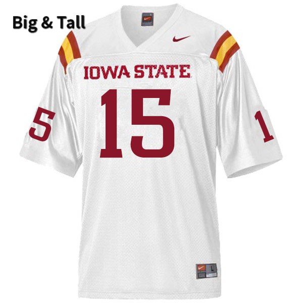 Iowa State Cyclones Men's #15 Isheem Young Nike NCAA Authentic White Big & Tall College Stitched Football Jersey RW42R33RR